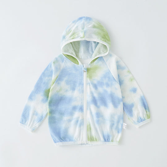 Unisex nan leichte atmungsaktive Kapuzen-Zip-Jacke aus Musselin für Babys mit Hasenmotiv R&B