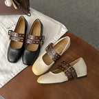 Damen elegante Mary Jane Schuhe mit modischen Schnallen R&B