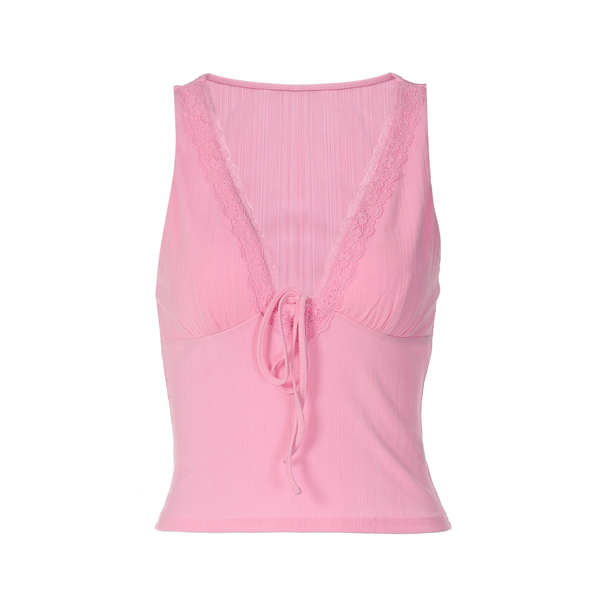 Damen Charmantes Spaghetti-Top mit verspieltem Spitzenrand R&B