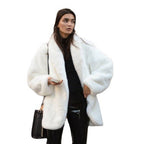 Damen Fleece Pelzjacke R&B