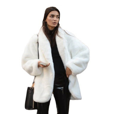 Damen Fleece Pelzjacke R&B