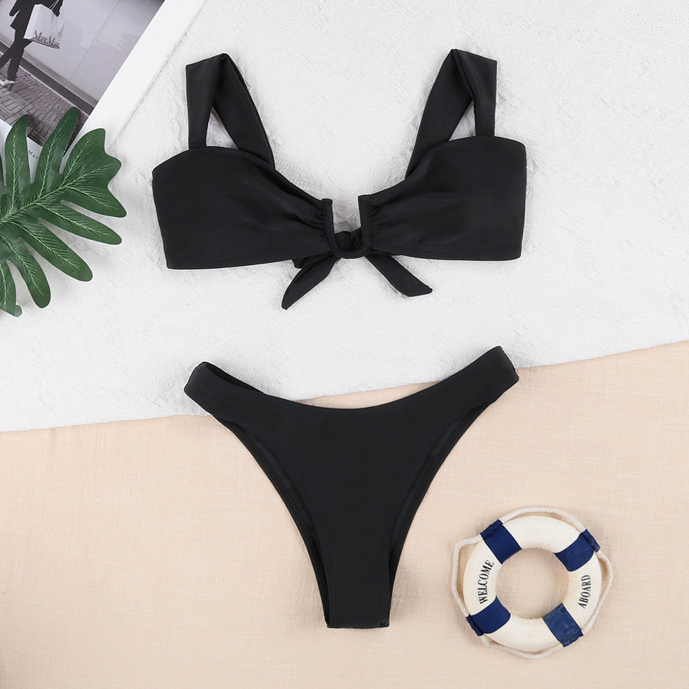 Damen Bikini-Set mit verspieltem Knotendesign und floralem Print R&B