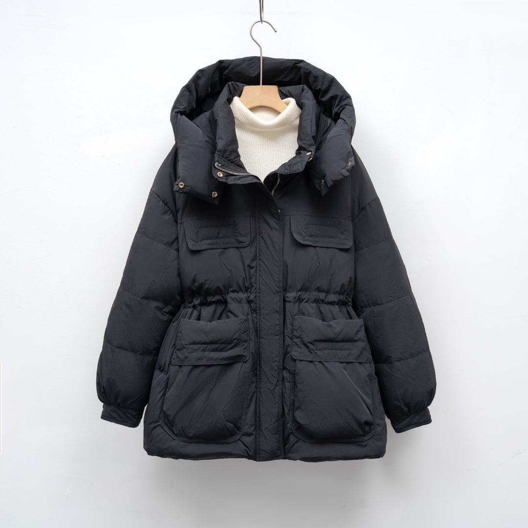 Damen gesteppte Winterjacke mit voluminösem Schnitt und praktischen Taschen R&B