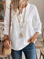 Damen Bluse mit besticktem Design und luftiger Passform R&B