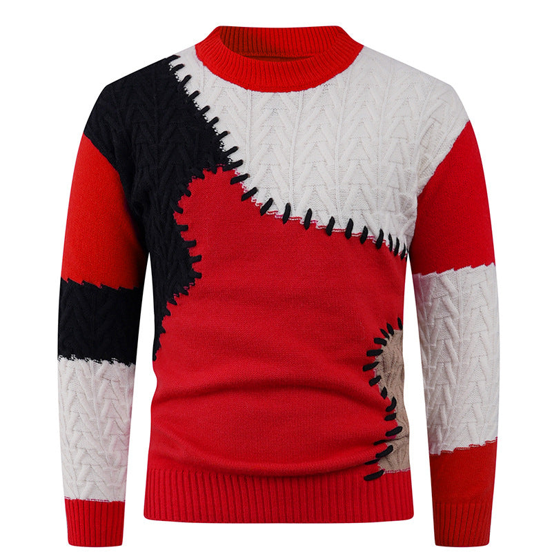 Herren Stilvoller Strickpullover mit einzigartigen geometrischen Mustern R&B