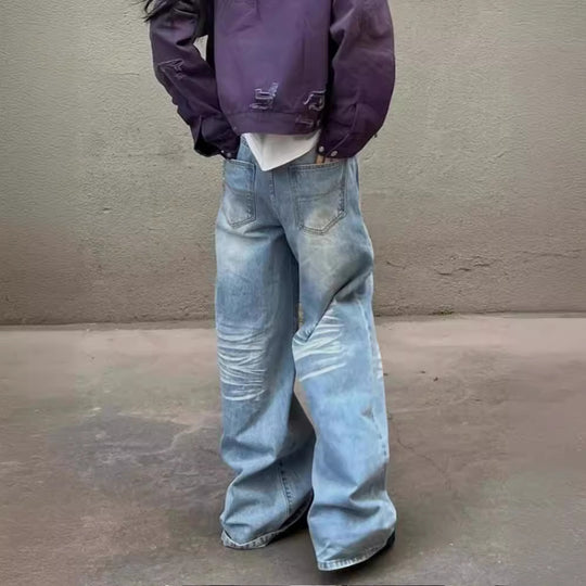 Damen Baggy-Jeans mit modischem Vintage-Look und lässigen Details R&B