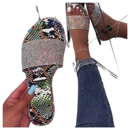 Damen Luxus Hausschuhe mit Strass-Details R&B