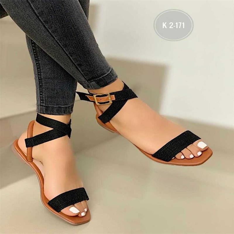Damen Riemensandalen mit verstellbarem Kreuzriemen und funkelnden Akzenten R&B