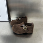 Damen Komfortable Clogs mit elegantem Schnallenverschluss aus hochwertigem Wildleder R&B