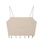 Damen Crop-Top mit funkelnden Pailletten und schmalen Trägern R&B