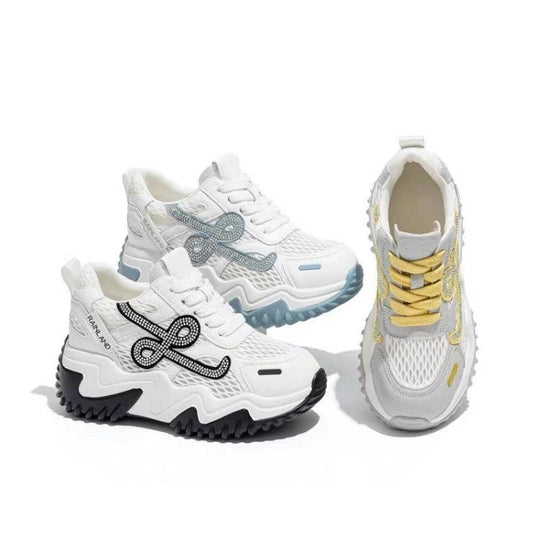 Damen modische Sneakers mit glitzernden Akzenten und atmungsaktivem Obermaterial R&B
