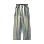 Herren weite Denim-Hose im urbanen Stil mit lässigem Schnitt und bequemem Gummizug