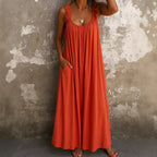 Damen Maxi-Kleid mit trägerloser Passform und luftiger Silhouette R&B