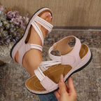 Damen Komfortsandalen mit elastischen Riemen und ergonomischer Sohle