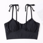 Damen Sport-Bikinioberteil mit verstellbaren Trägern und gerafftem Design R&B