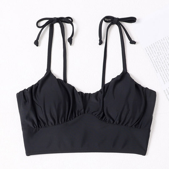 Damen Sport-Bikinioberteil mit verstellbaren Trägern und gerafftem Design R&B