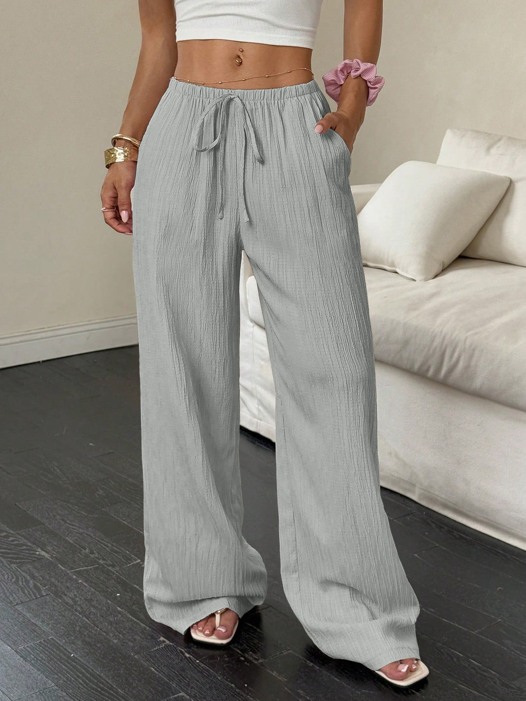 DamenWeit geschnittene Freizeit-Hose mit komfortablem Gummibund und praktischen Taschen R&B
