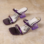 Damen moderne Sandalen mit transparentem Design und mittelschichtigem Blockabsatz