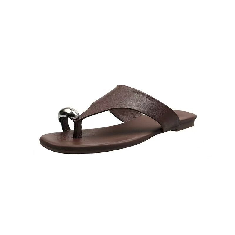 Damen Zehentrenner Sandalen mit schickem Metallakzent R&B