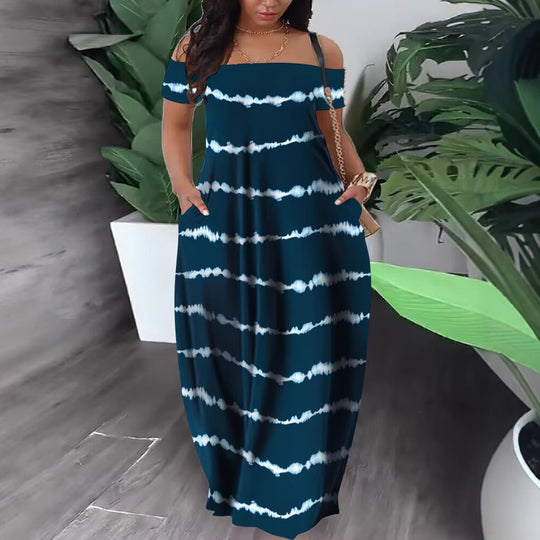 Damen Maxi-Kleid mit Off-Shoulder Design R&B