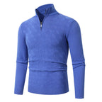 Herren modischer Strickpullover mit halbem Reißverschluss und strukturiertem Design R&B