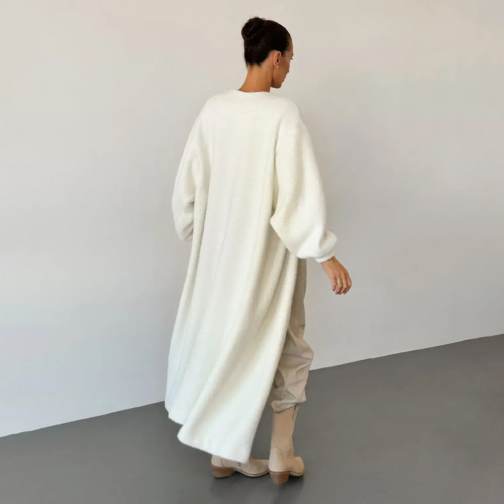 Damen eleganter Bouclé-Mantel R&B