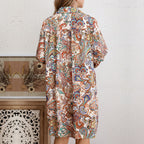 Damen Hemdblusenkleid mit Paisleymuster und Bindedetail R&B
