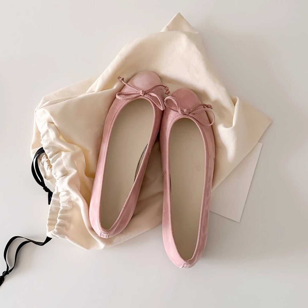 Damen Ballerinas mit zartem Schleifen-Detail und hochwertigem Wildleder R&B