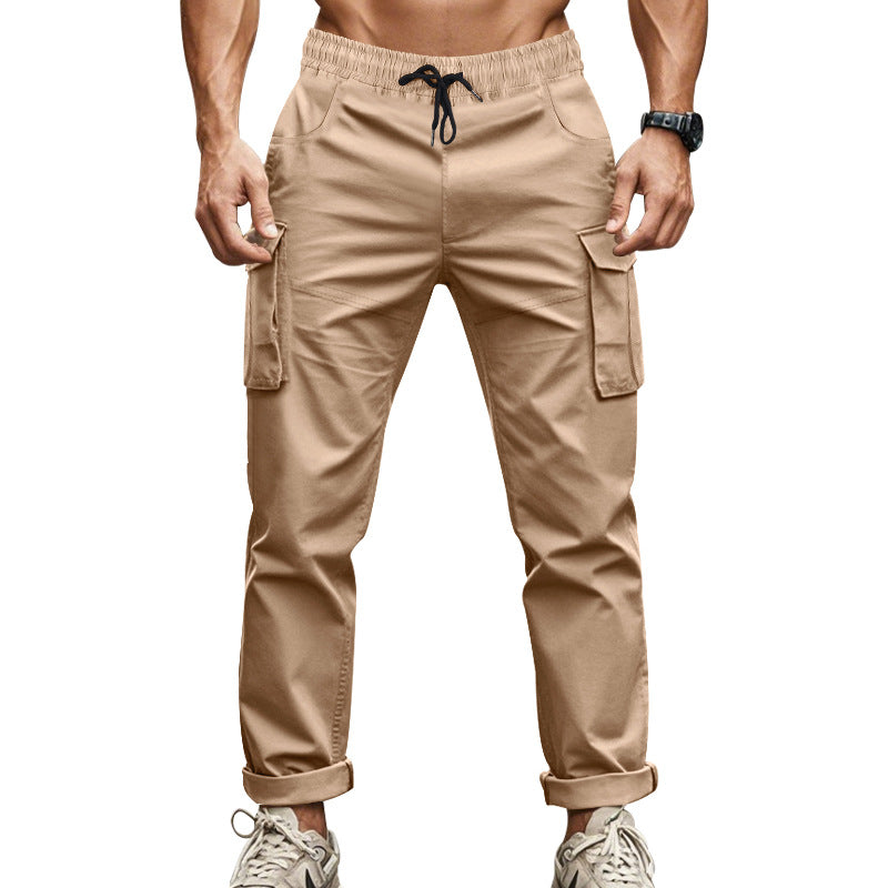 Herren nan urbane Cargo‑Chino im Joggingstil mit elastischem Tunnelzugbund und multifunktionalen Taschen R&B