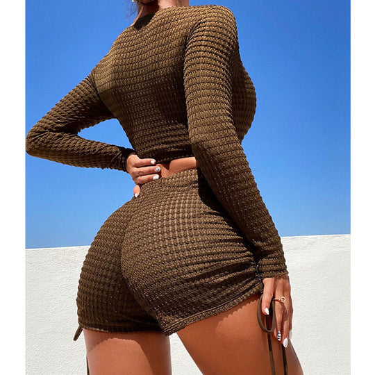 Damen Sportliches Bikini-Set mit langen Ärmeln R&B