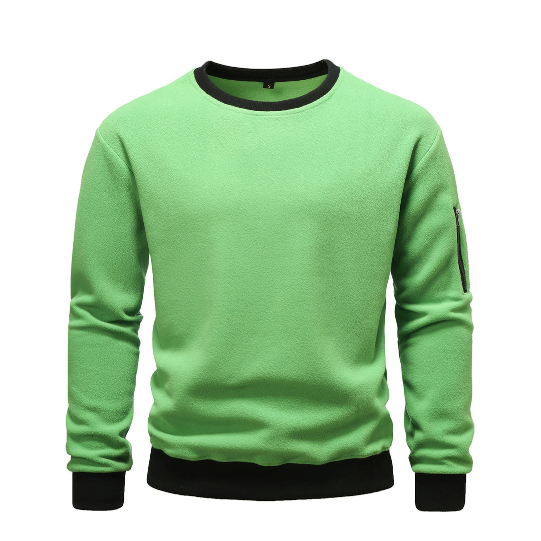 Herren kuscheliger Fleece-Pullover mit Reißverschlusstasche R&B