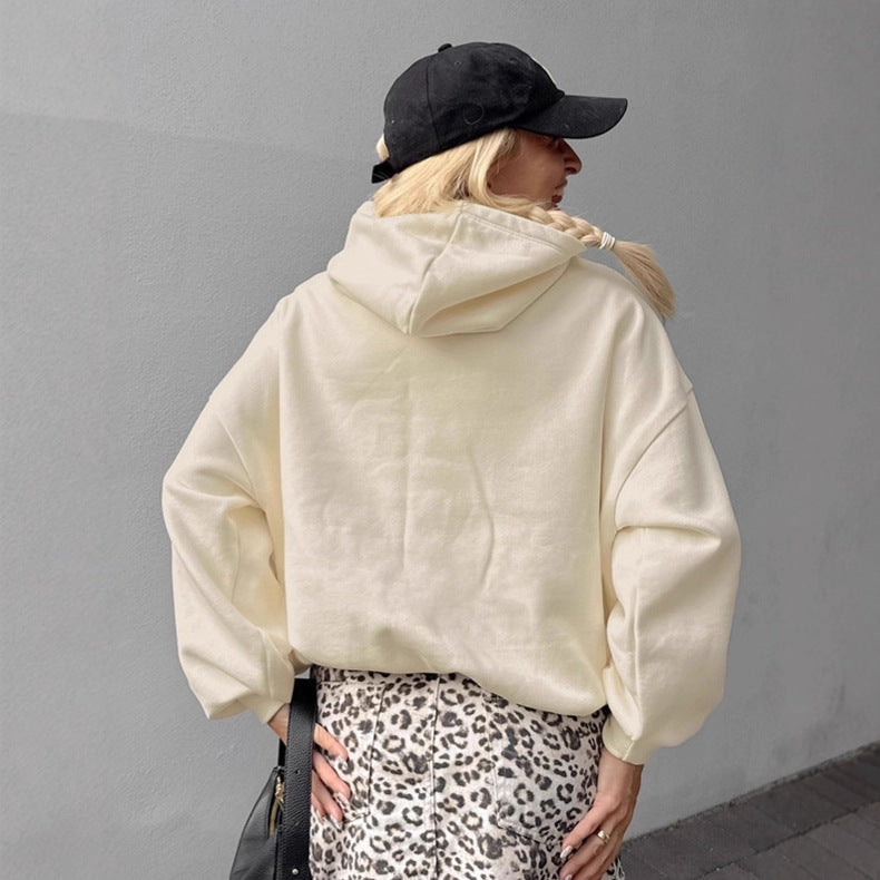 Damen lässiger Kapuzenpullover mit auffälligem Schriftzug R&B