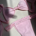 Damen Bikini-Set mit romantischem Knotendetail R&B