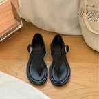 Damen elegante Zehentrenner-Sandalen mit modischem Riemendesign und rutschfester Sohle