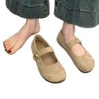 Damen Komfortable Ballerinas mit elegantem Knopfdetail