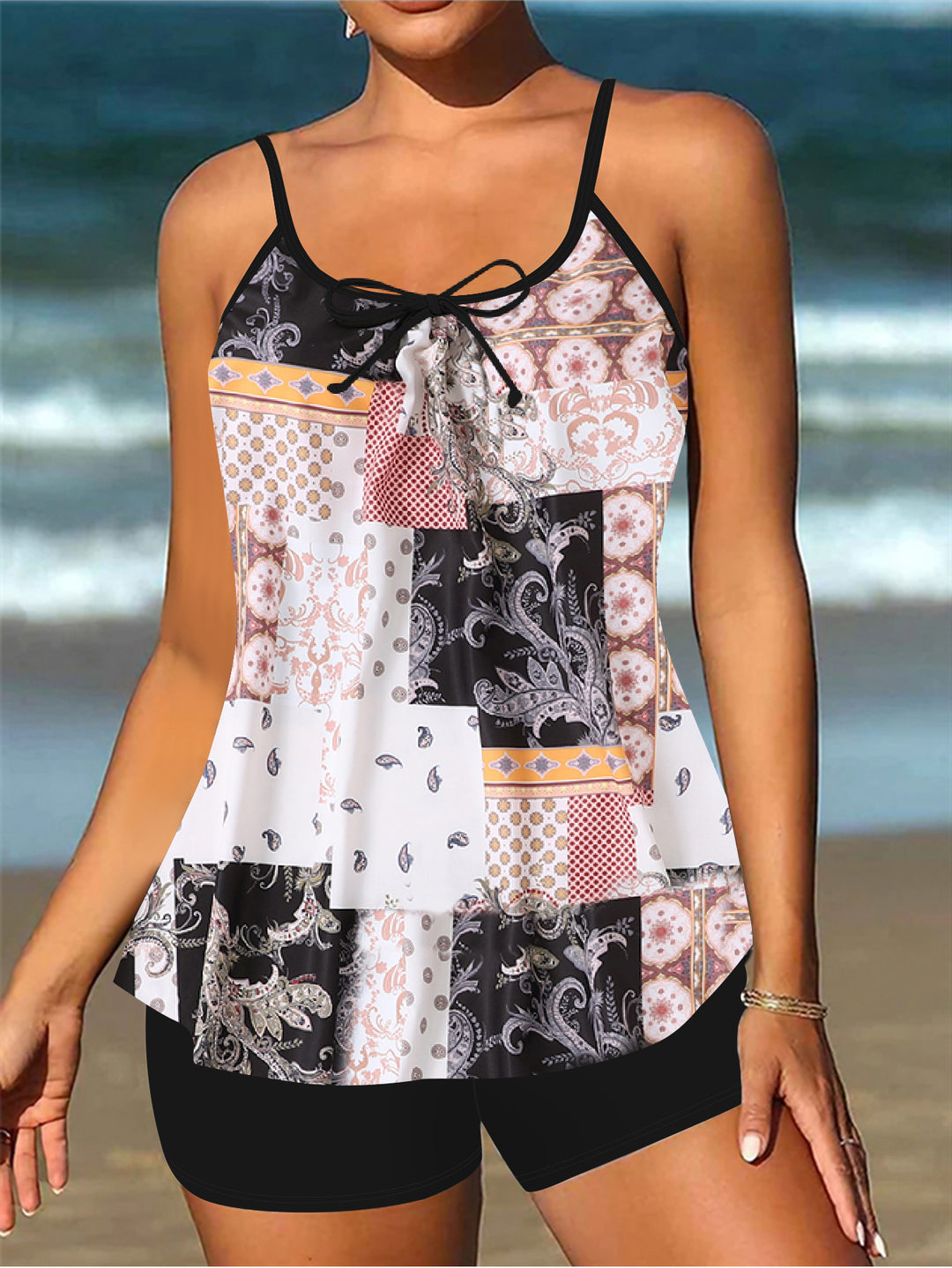 Damen lässiger Strandtop mit Shorts R&B