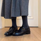 Damen elegante Mokassins mit Schnallenverzierung