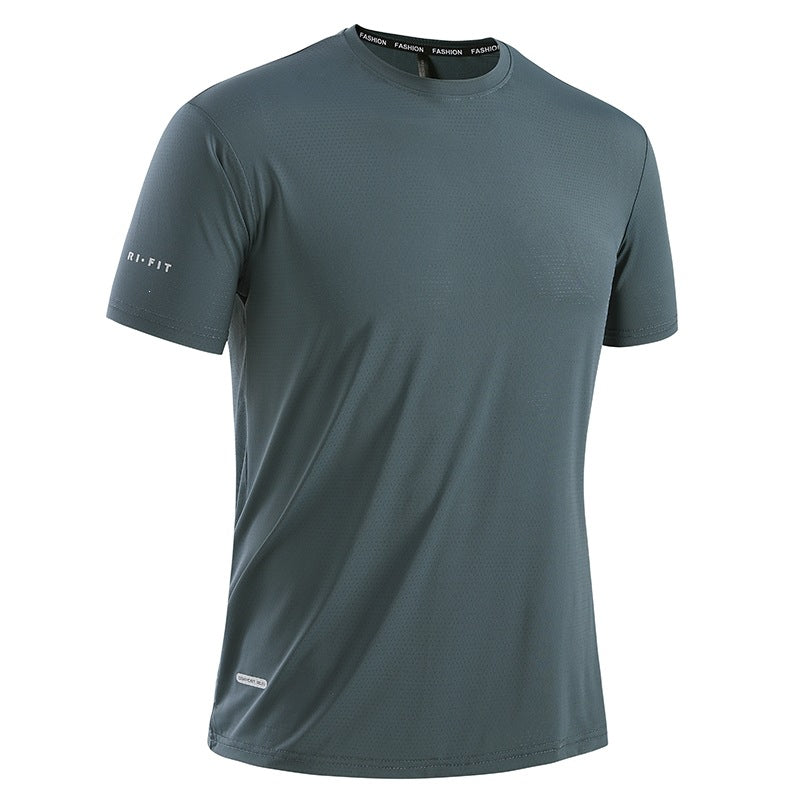 Herren nan atmungsaktives Funktions-T-Shirt aus perforiertem Mesh für Training R&B