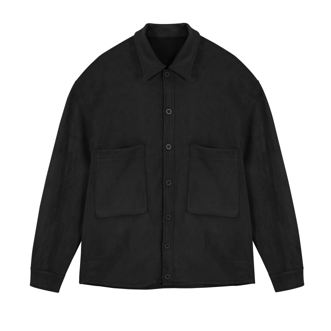 Damen lässige Overlay-Jacke mit praktischen Taschen und modernem Kragen R&B