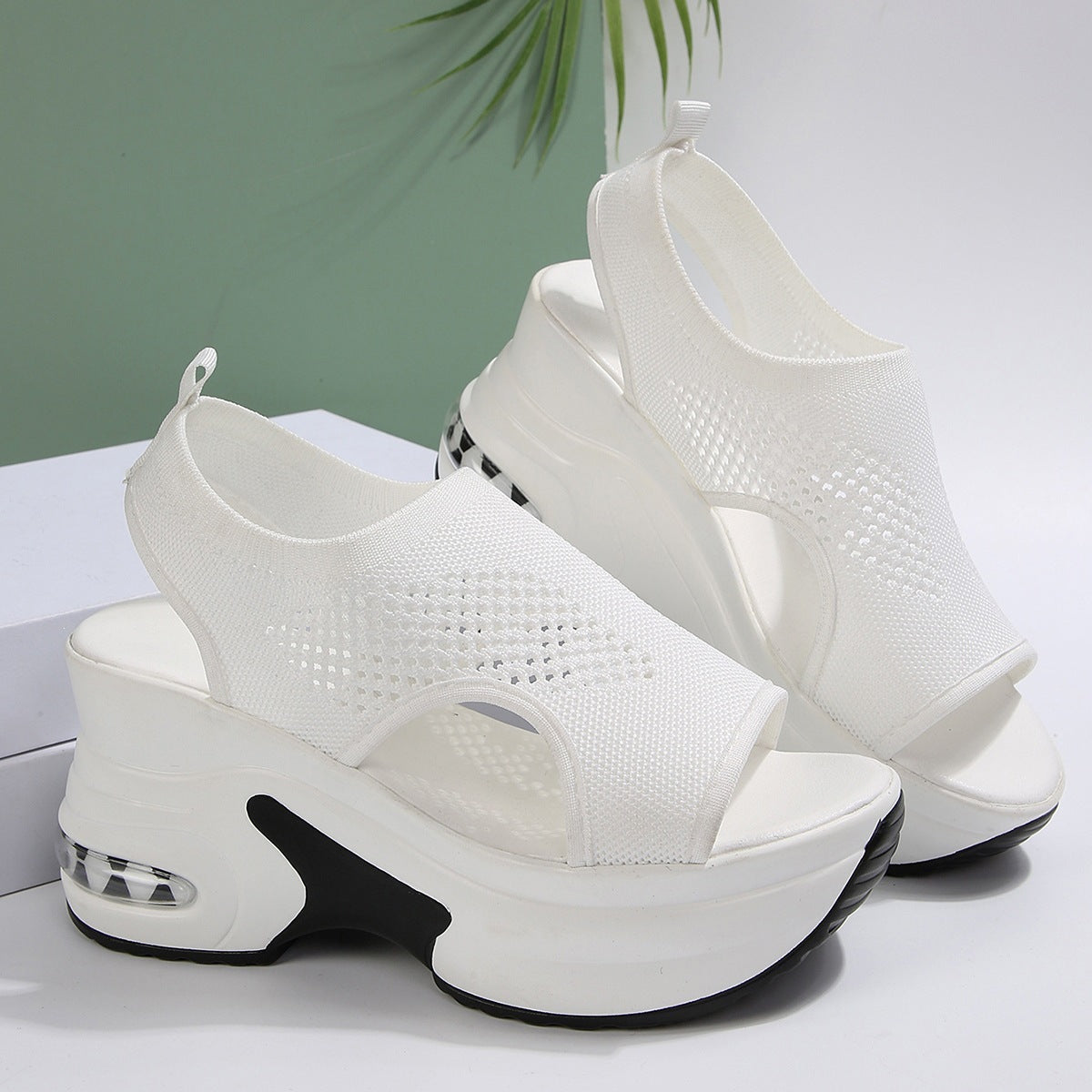 Damen Wedge-Sandalen mit atmungsaktiver Textil-Oberfläche und stoßdämpfender Sohle