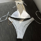 Damen Triangel-Bikini mit modischen Kettenakzenten R&B