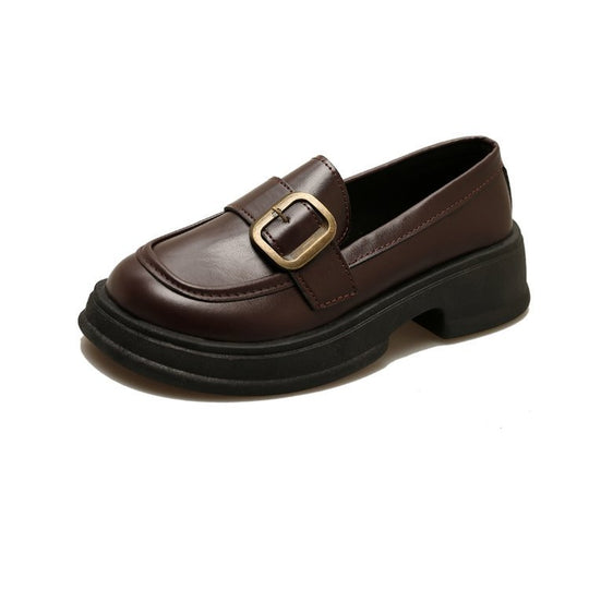 Damen modische Loafer mit dekorativem Schnallenakzent R&B