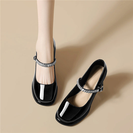 Damen elegante Riemchenpumps mit funkelndem Schmuckdetail R&B