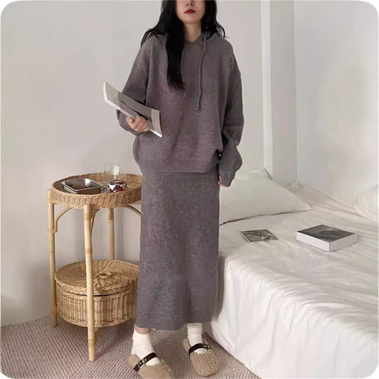 Damen Hoodie Kleid mit praktischer Kängurutasche und weitem Schnitt R&B