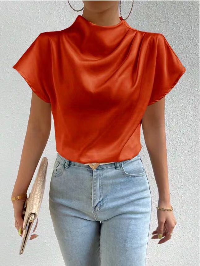 Damen ierte Bluse mit elegantem Stehkragen R&B