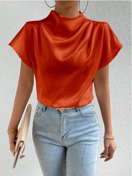 Damen ierte Bluse mit elegantem Stehkragen R&B