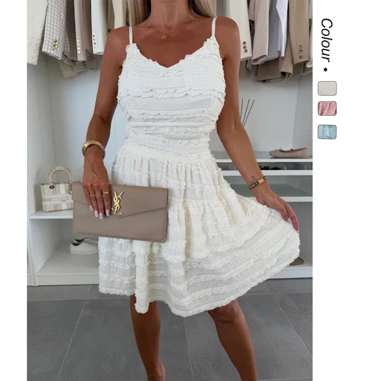 Damen Sommerliches A-Linien Kleid mit Rüschen und feinem Strukturdesign R&B