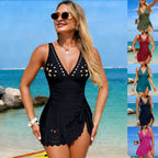 Damen Badeanzug mit modischen Cut-Outs und süßem Wickeldesign R&B
