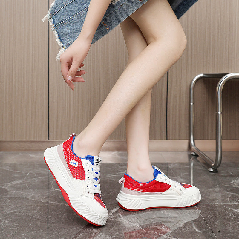 Damen Sportliche Sneaker mit atmungsaktiver Mesh-Oberfläche und farbenfrohem Design R&B