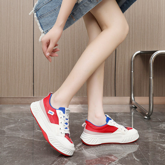 Damen Sportliche Sneaker mit atmungsaktiver Mesh-Oberfläche und farbenfrohem Design R&B